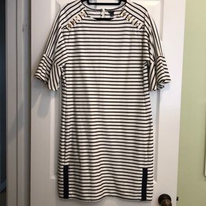 Ann Taylor blue and white stripped dress